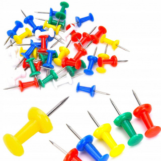 Špendlíky do korkových dosiek 50ks 2cm farebné