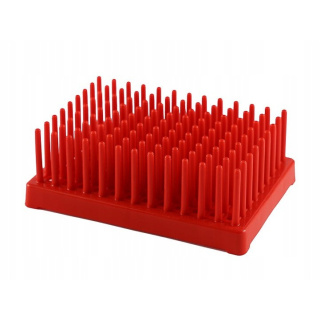 Stojan na skúmavky ježko, 96 miest 13mm červený