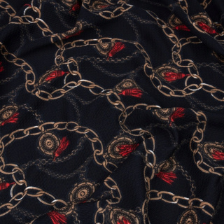 Látka žakárová pletenina čierna taliansky vzor 0,5m