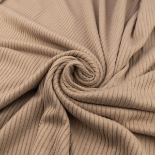 Látka viskózová pletenina teplá béžová prúžok 0,5m