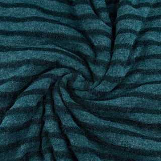 Látka svetrová pletenina zelená pruhy vzor 0,5m