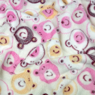 Látka polar krémová mäkká macíky vzor 0,5m