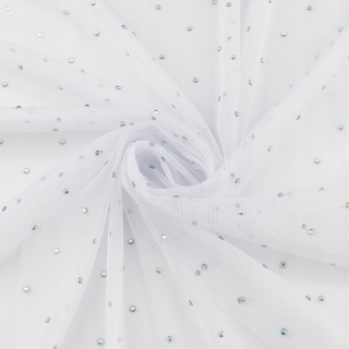 Látka tyl biela mäkká s kamienkami 0,5m
