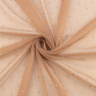 Látka tyl béžová mäkká s kamienkami 0,5m