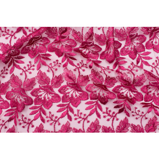 Látka čipka gipiura ružová na tyle 0,5m