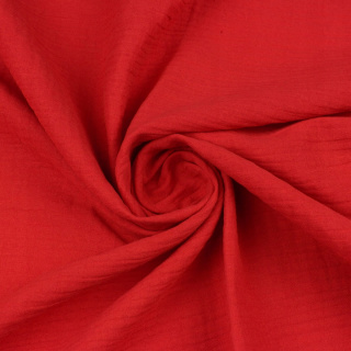 Látka mušelín bavlnený červená 100% bavlna 0,5m