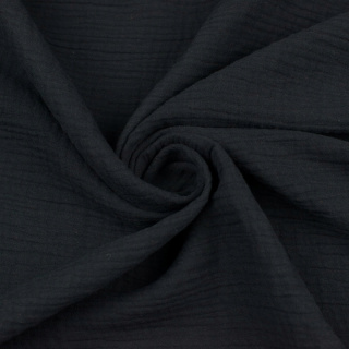 Látka mušelín bavlnený čierna 100% bavlna 0,5m