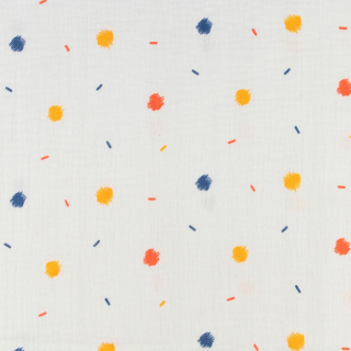 Látka mušelín 100% bavlnený ecru škvrny vzor 0,5m