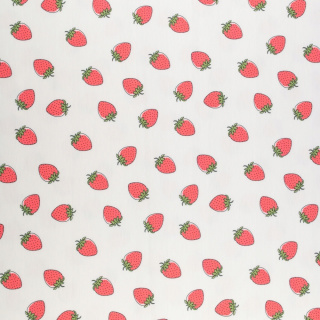Látka tepláková hladká pletenina jahody vzor 0,5m