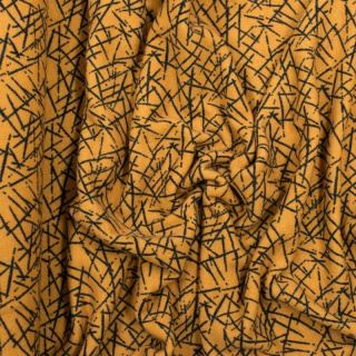 Látka angora pletenina horčicová škvrny vzor 0,5m