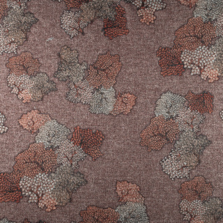 Látka pletenina lurex hnedá listy vzor 0,5m