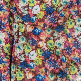 Látka sieťovina elastická kvetinový 3D vzor 0,5m