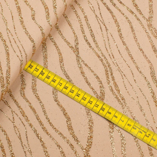 Látka Jersey ITY béžová trblietky pletenina 0,5m