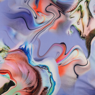 Látka Jersey ITY Kimo fialová vzor pletenina 0,5m