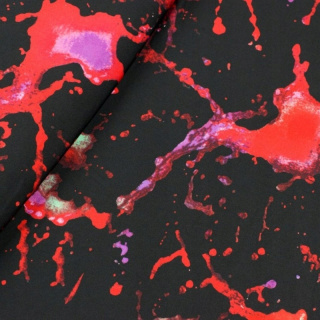 Látka Jersey ITY čierna škvrny pletenina 0,5m