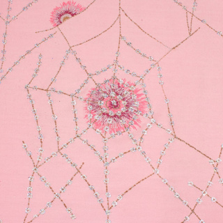Látka Jersey ITY ružová pavučina trblietky pletenina 0,5m