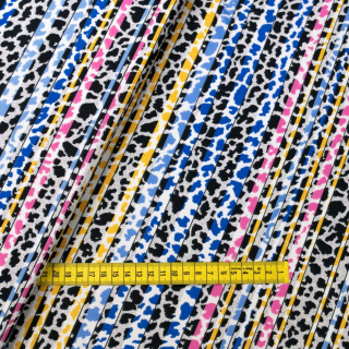 Látka Jersey ITY modrá leopard pletenina 0,5m