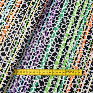Látka Jersey ITY farebná leopard pletenina 0,5m