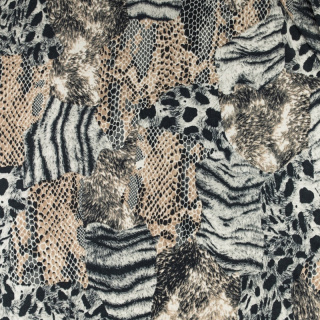 Látka ITY sivá hladká zvierací vzor pletenina 0,5m