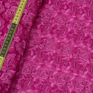 Látka čipka gipiura ružová na tyle 0,5m