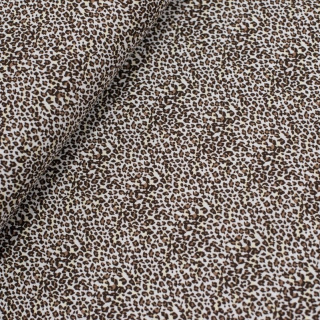 Látka ľan hnedá zvierací vzor ľanová 230g/m² 0,5m