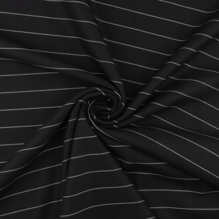 Látka kostýmová čierna prúžky na šitie 0,5m