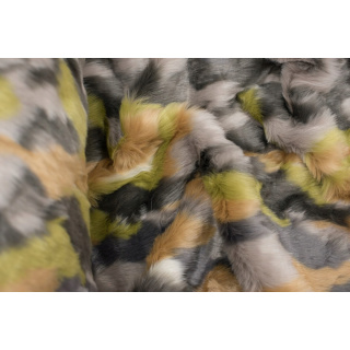 Látka umelá kožušina sivá vzor škvrny 0,5m