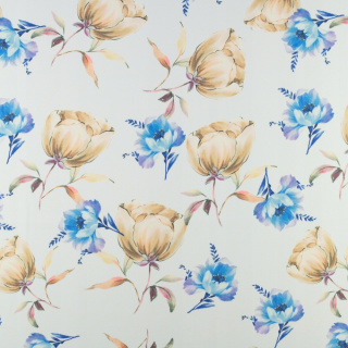 Látka Barbie Marchiano krémová hladká kvety vzor 0,5m