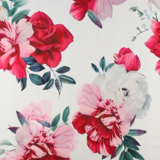 Látka Barbie Marchiano krémová hladká kvety vzor 0,5m