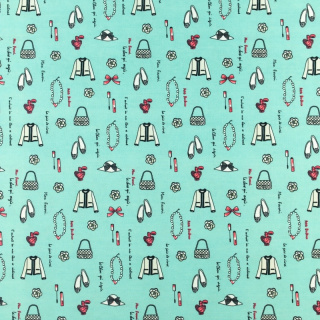 Látka Silki tmavá mätová vzor 0,5m