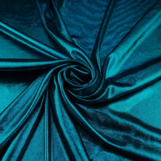 Látka pletenina metalická morská zelená lesk 0,5m