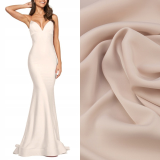 Látka na večerné šaty svetlá béžová hladká 0,5m