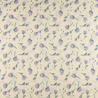 Látka šifón béžová hladká kvety vzor 0,5m