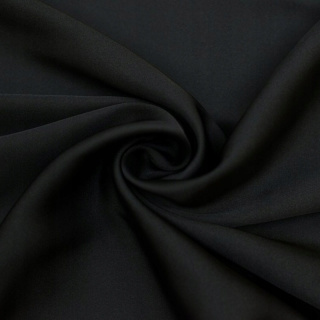 Látka šifón hodvábny čierna hladká bez vzoru 0,5m