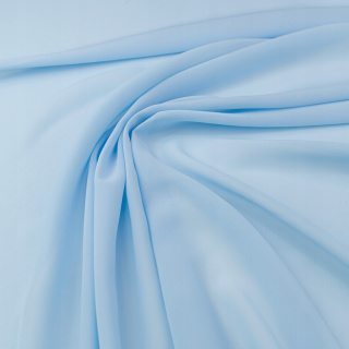 Látka šifón bledomodrá hladká bez vzoru 0,5m