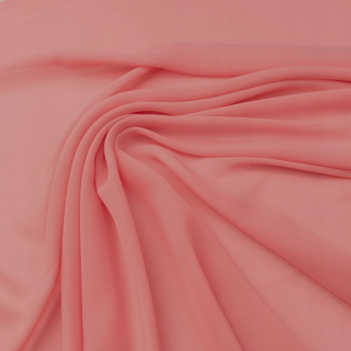 Látka šifón špinavá koralová hladká bez vzoru 0,5m