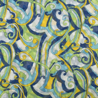 Látka šifón zelená hladká abstrakcia vzor 0,5m