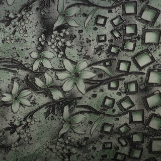 Látka šifón bordúra jednostranná hladká kvety 0,5m