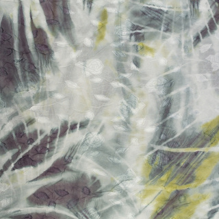 Látka šifón vyšívaný sivá hladká kvety 0,5m