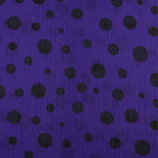 Látka šifón krešovaný fialová hladká bodky 0,5m
