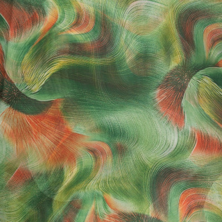 Látka šifón zelená hladká abstrakcia vzor 0,5m