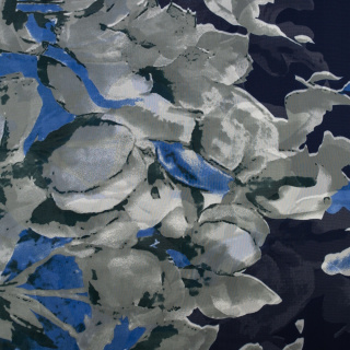 Látka šifón námornícka modrá hladká kvety 0,5m