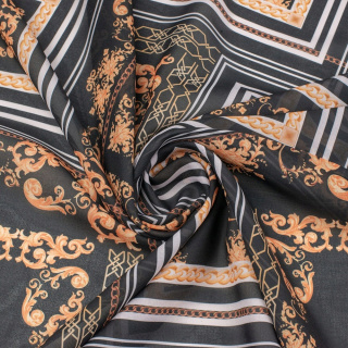 Látka šifón čierna hladká taliansky vzor 0,5m