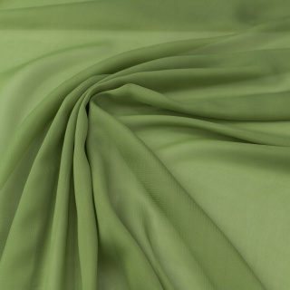 Látka šifón svetlá olivová hladká bez vzoru 0,5m