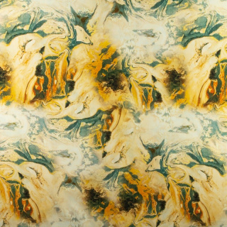 Látka viskózová žltá mramor vzor 100% viskóza 0,5m