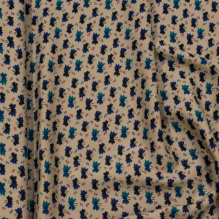 Látka viskóza 100% béžová listy vzor 0,5m