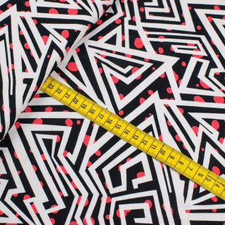 Látka viskózová pletenina mäkká geometrický vzor 0,5m