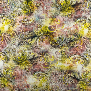 Látka viskózová zelená paisley vzor 100% viskóza 0,5m