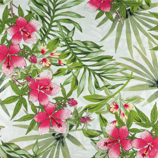 Látka viskózová ecru kvety vzor 100% viskóza 0,5m