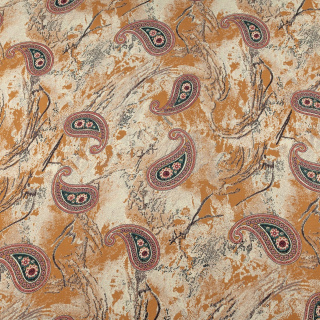 Látka viskózová horčicová paisley 100% viskóza 0,5m